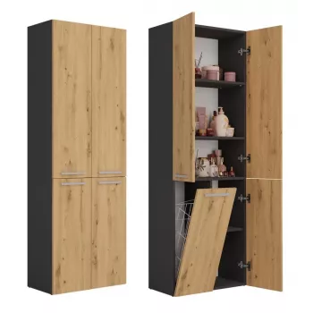 Mobile bagno a terra Topeshop NEL 1K DD ANT/ART KP grafite, rovere