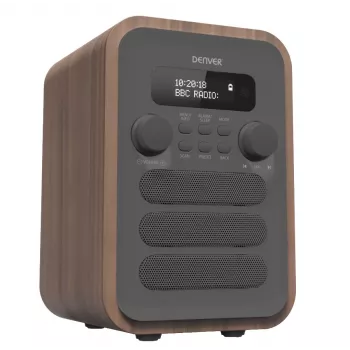 Denver DAB-48Grigio radio digitale personale grigio, legno