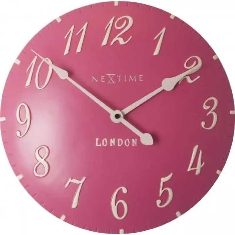 NeXtime orologio 3084rz London Arabic, Ø34,5 cm, da parete, rosa/bianco