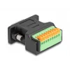 Adattatore DeLOCK D-Sub 9 maschio su morsettiera con pulsante