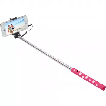 Ultron Selfie Hot Shot rosa – selfie stick 15 – 45 cm con telecomando per fotocamera sull'impugnatura – per smartphone come Samsung Galaxy, iPhone e altri (173951)