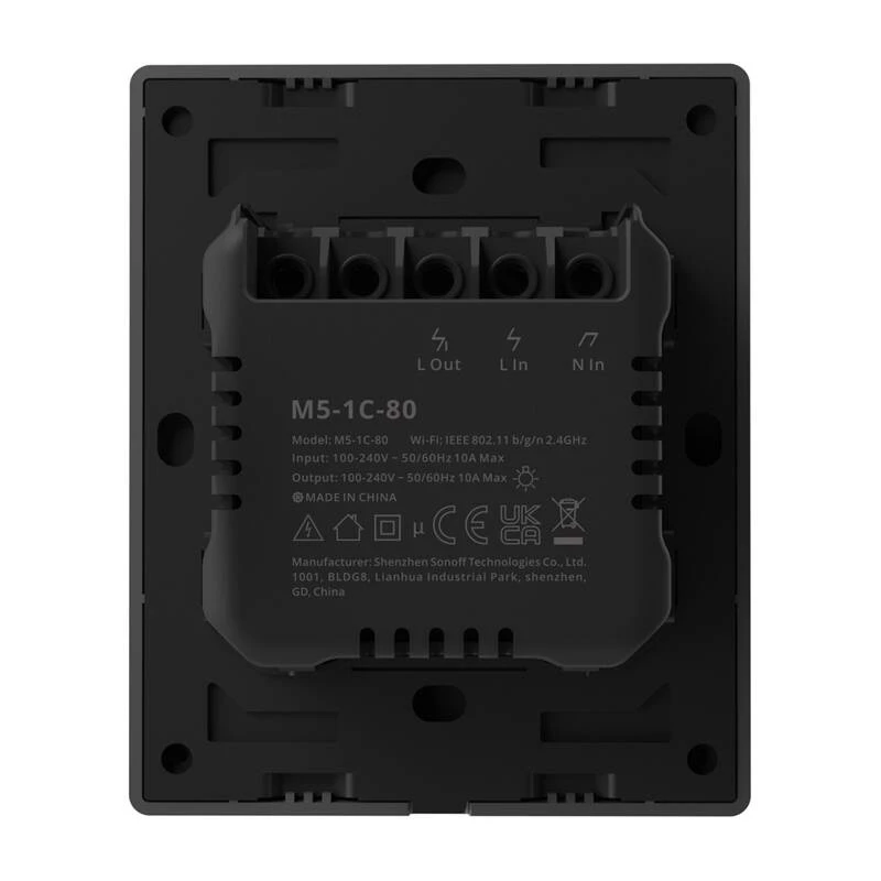 Interruttore a parete Sonoff M5-1C-80 Wi‑Fi – interruttore smart unipolare da incasso, 1 canale