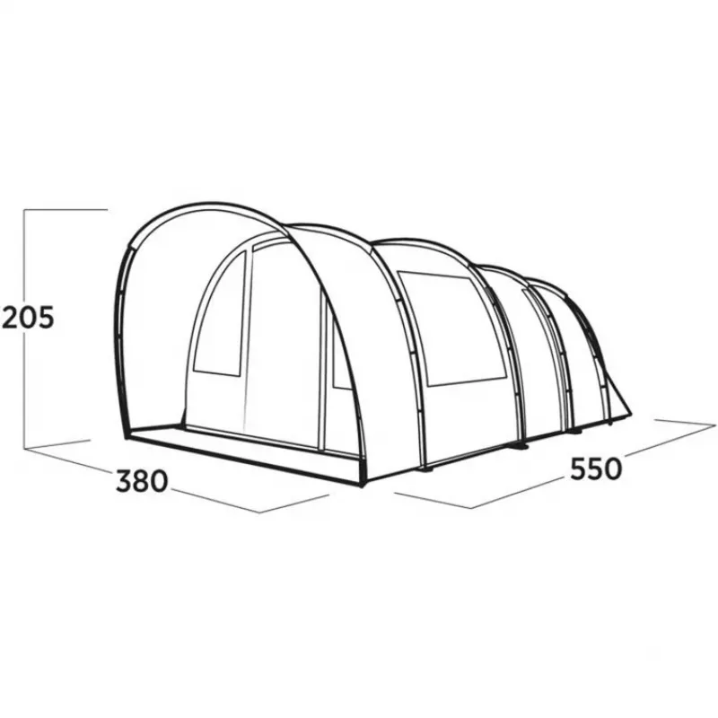 Tenda tunnel per famiglie Skarvan 6 grigio, modello 2025