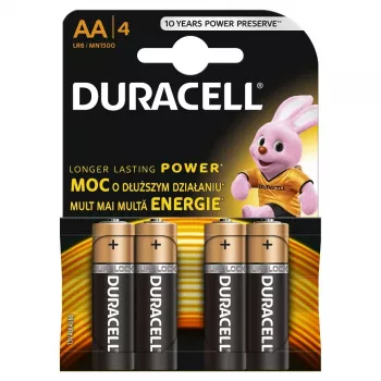 Duracell Plus batterie alcaline AA/LR6, confezione da 4