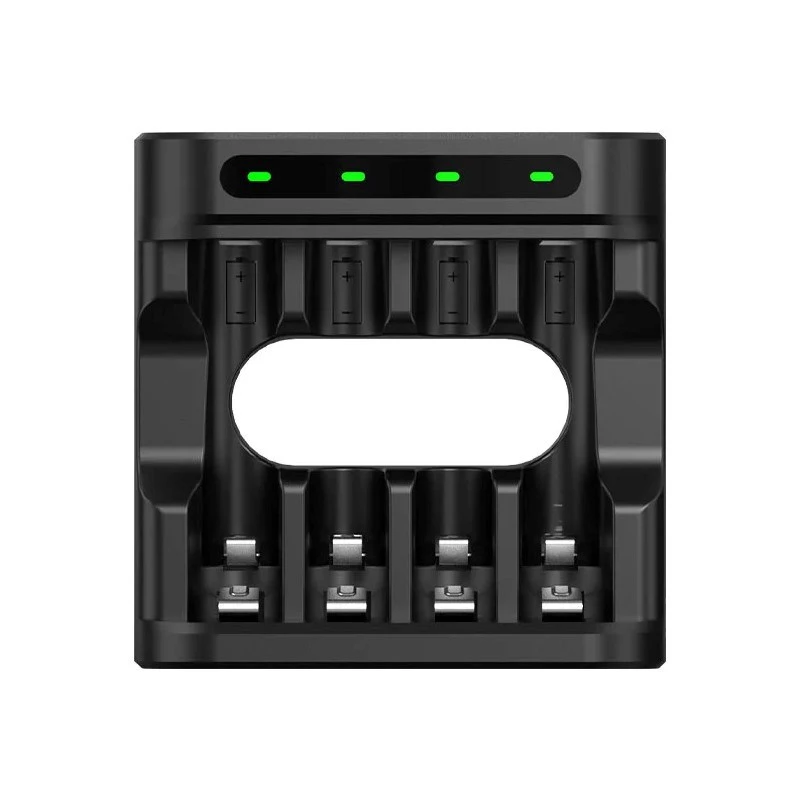 Caricabatterie XTAR 4 slot per AA/AAA (Li-Ion, NiMH) USB-C, indicatori LED, nero