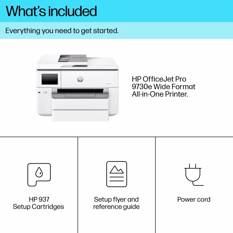 Stampante multifunzione a colori wireless HP OfficeJet Pro 9730e, Instant Ink; stampa fronte-retro