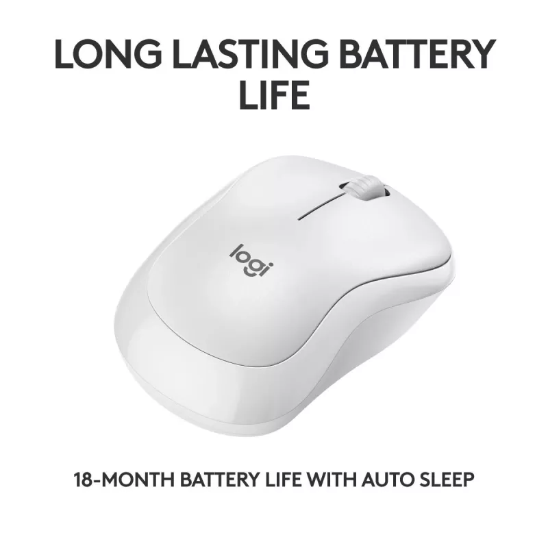 Mouse wireless Bluetooth Logitech M240 Silent, bianco