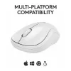 Mouse wireless Bluetooth Logitech M240 Silent, bianco