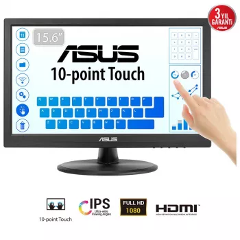 Monitor touch ASUS VT169HE 39,6 cm (15,6 inch) 1920 x 1080 pixel Full HD LED touchscreen montaggio su tavolo nero