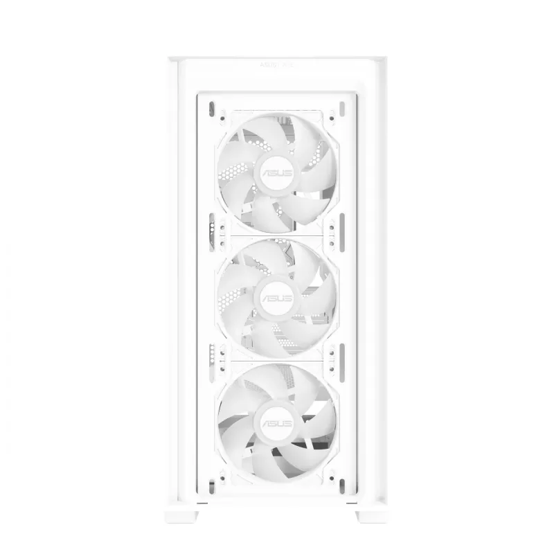 Case PC ASUS A21 PLUS Micro ATX bianco — supporta Micro ATX/Mini-ITX, 3 ventole frontali da 120 mm, 1 ventola posteriore da 120 mm, radiatore frontale da 360 mm, GPU fino a 380 mm