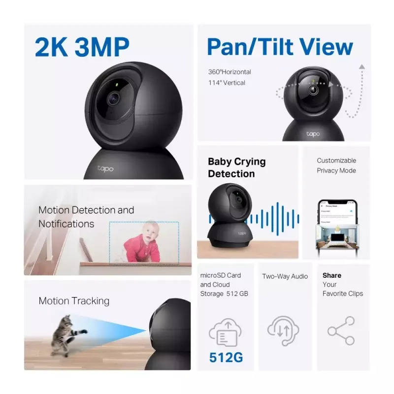 TP-Link Tapo telecamera Wi-Fi pan/tilt per la sicurezza domestica