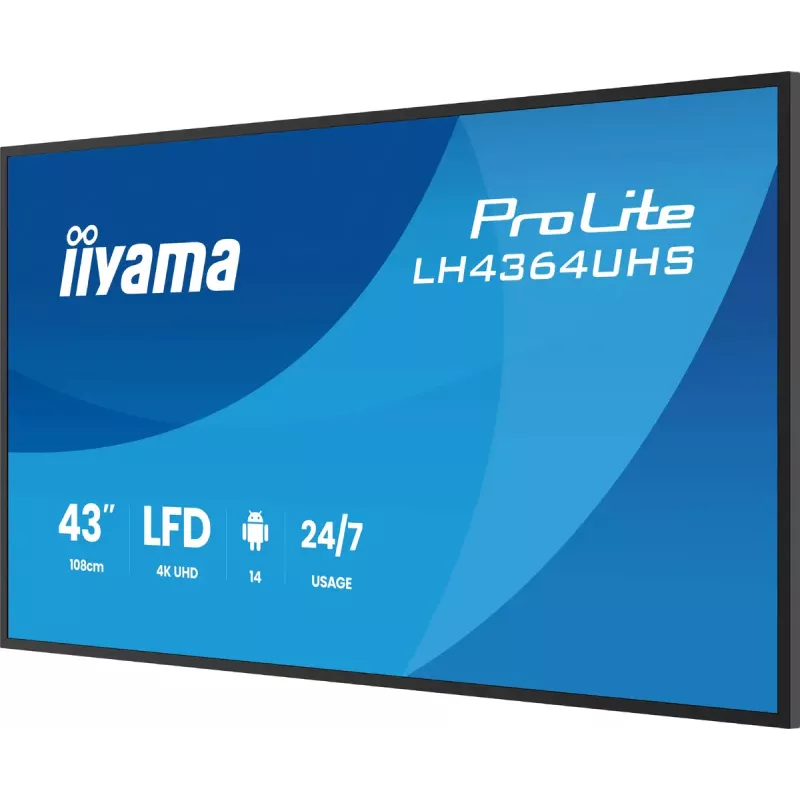 Schermo piatto per segnaletica digitale iiyama LH4364UHS-B1AG 43