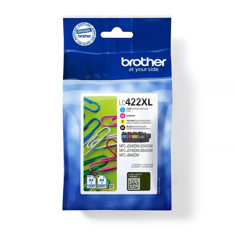 Brother LC422XLVAL cartuccia d'inchiostro 4 pz. originale nero, ciano, magenta, giallo
