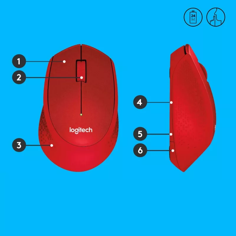 LOGITECH M330 Silent Plus rosso