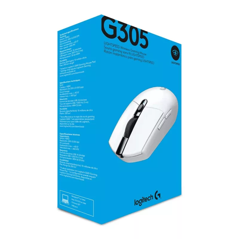 LOGITECH G305 Lightspeed mouse da gaming wireless bianco