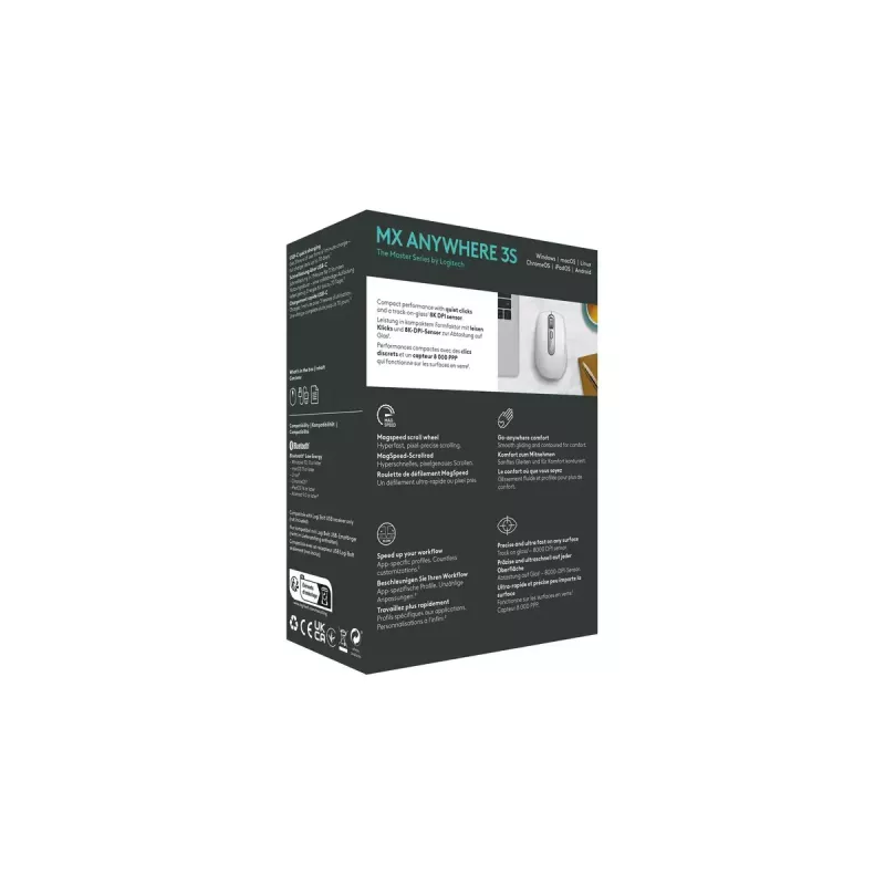 Mouse Logitech MX Anywhere 3S RF Wireless + Bluetooth