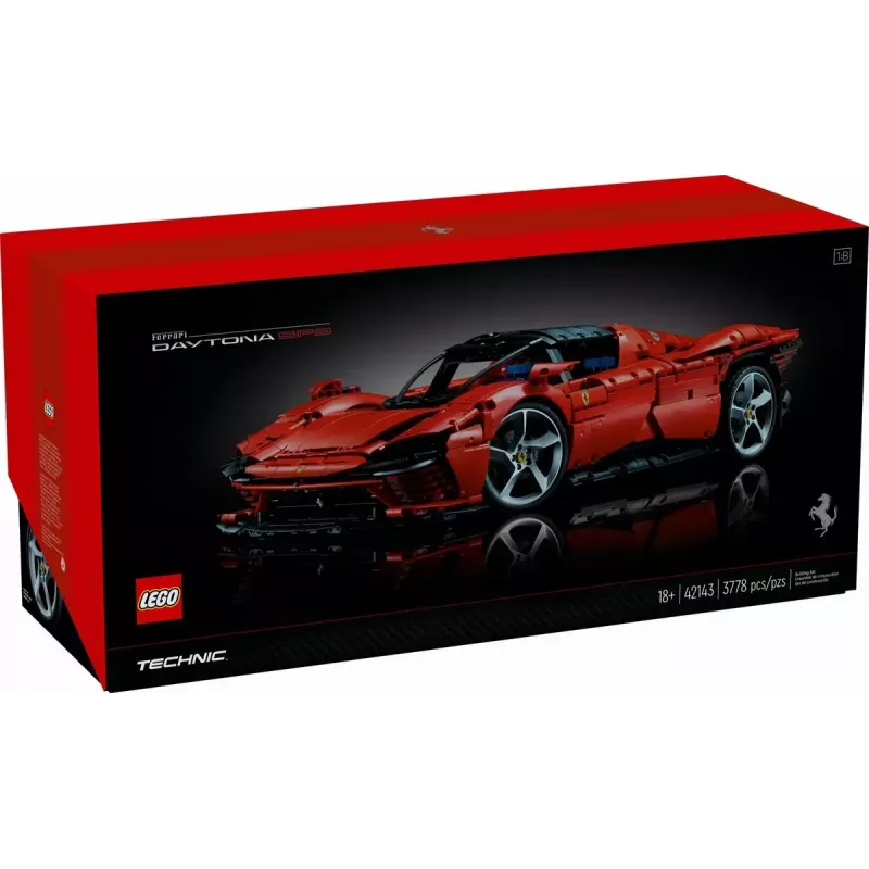 LEGO Technic set Ferrari Daytona SP3 in scala 1:8, 3 778 pezzi, rosso, 6,99 kg