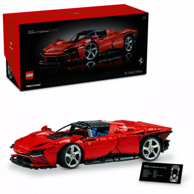 LEGO Technic set Ferrari Daytona SP3 in scala 1:8, 3 778 pezzi, rosso, 6,99 kg