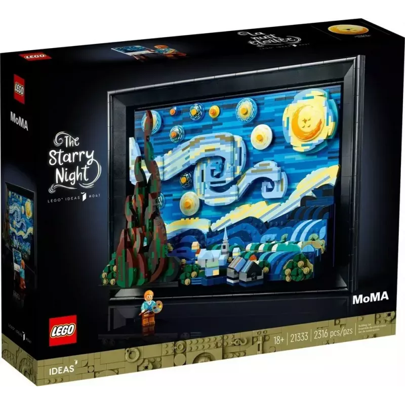 LEGO Vincent van Gogh Notte stellata set 3D da costruire, Ideas 21333, 2.316 pezzi, 18+