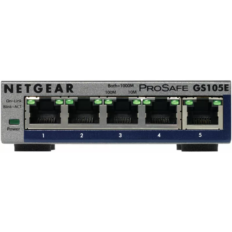 NETGEAR GS105E-200PES switch di rete managed L2/L3 Gigabit Ethernet (10/100/1000) grigio