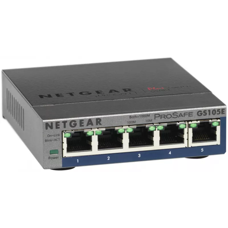 NETGEAR GS105E-200PES switch di rete managed L2/L3 Gigabit Ethernet (10/100/1000) grigio