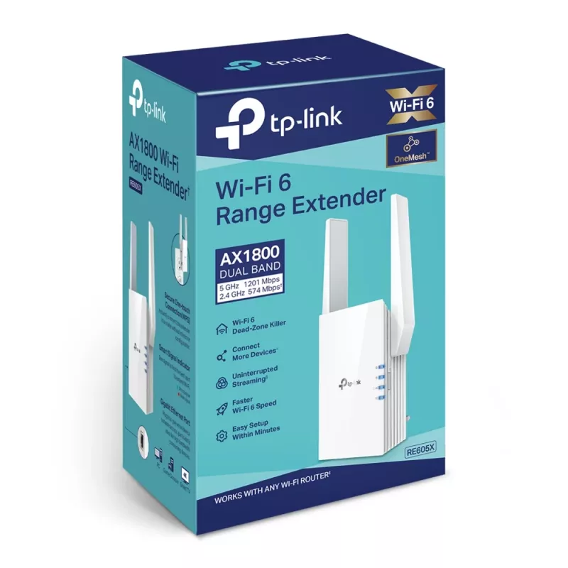 Ripetitore di rete TP-Link AX1800 WiFi 6 Extender RE605X