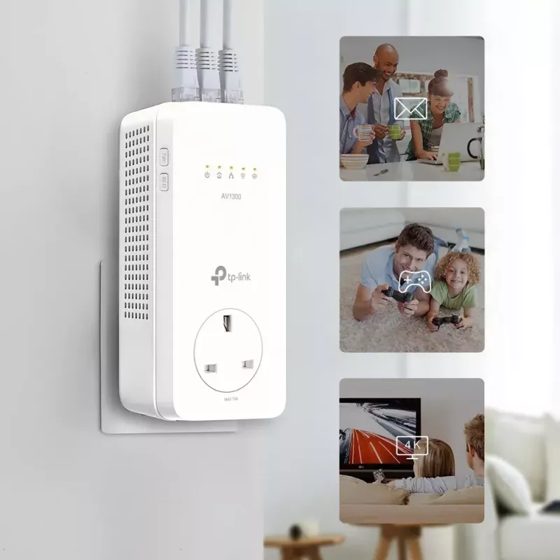 Adattatore di rete PowerLine TP-Link TL-WPA8631P 300 Mbit/s Ethernet LAN Wi-Fi bianco 1 pezzo
