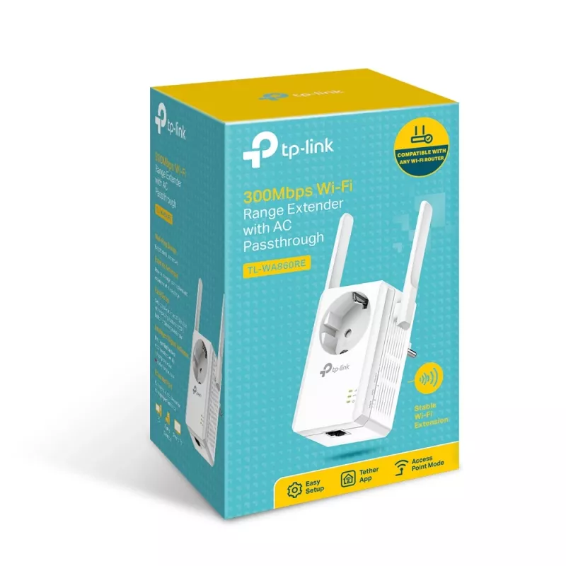 TP-Link TL-WA860RE N300 Range extender Wi-Fi con presa AC passante