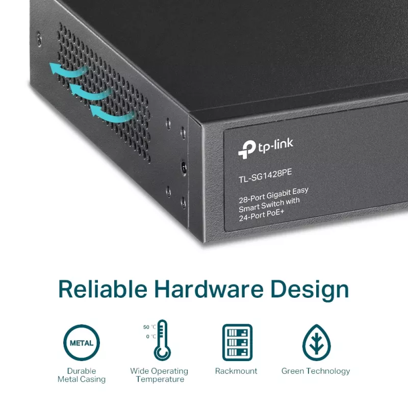 Switch gestito TP-Link TL-SG1428PE 28 porte Gigabit con 24 porte PoE+