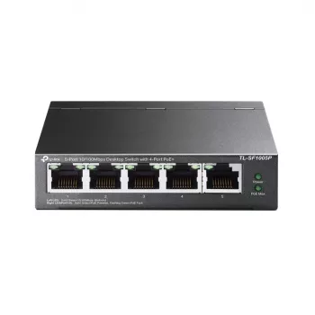 Switch PoE desktop TP-Link 5 porte 10/100Mbps con 4 porte, non gestito, Fast Ethernet (10/100), full duplex, Power over Ethernet (PoE)