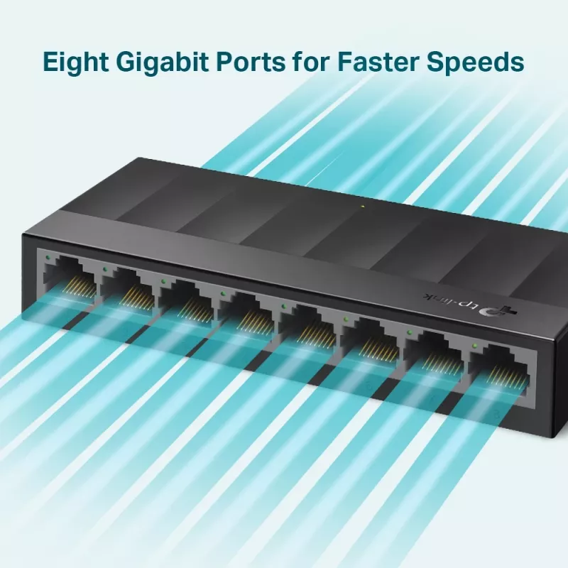 Switch di rete desktop TP-Link 8 porte 10/100/1000Mbps, non gestito, Gigabit Ethernet (10/100/1000), montaggio a parete