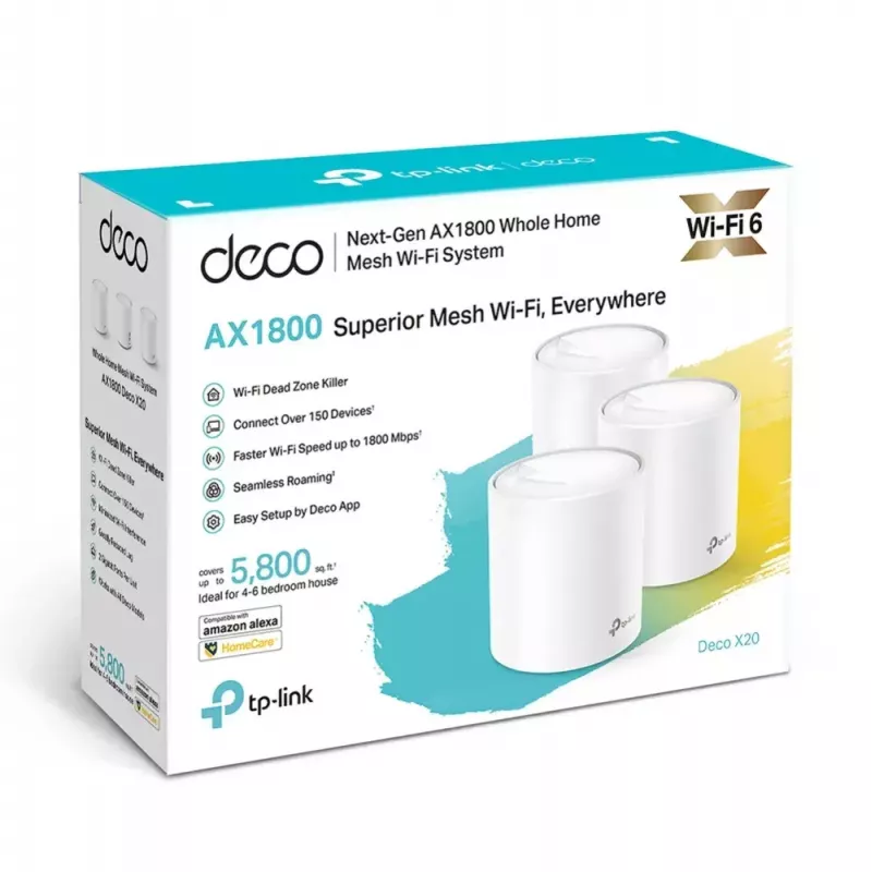 TP-Link AX1800 Whole Home Mesh Wi-Fi 6 System, confezione da 3