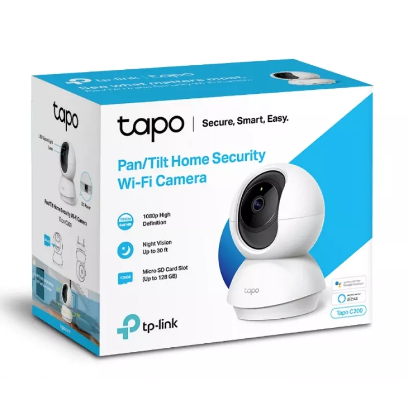 Telecamera di sicurezza WiFi per interni TP-Link Tapo Pan/Tilt, telecamera di sicurezza IP, interno, wireless, 2400 MHz, FCC, IC, CE, NCC, a soffitto