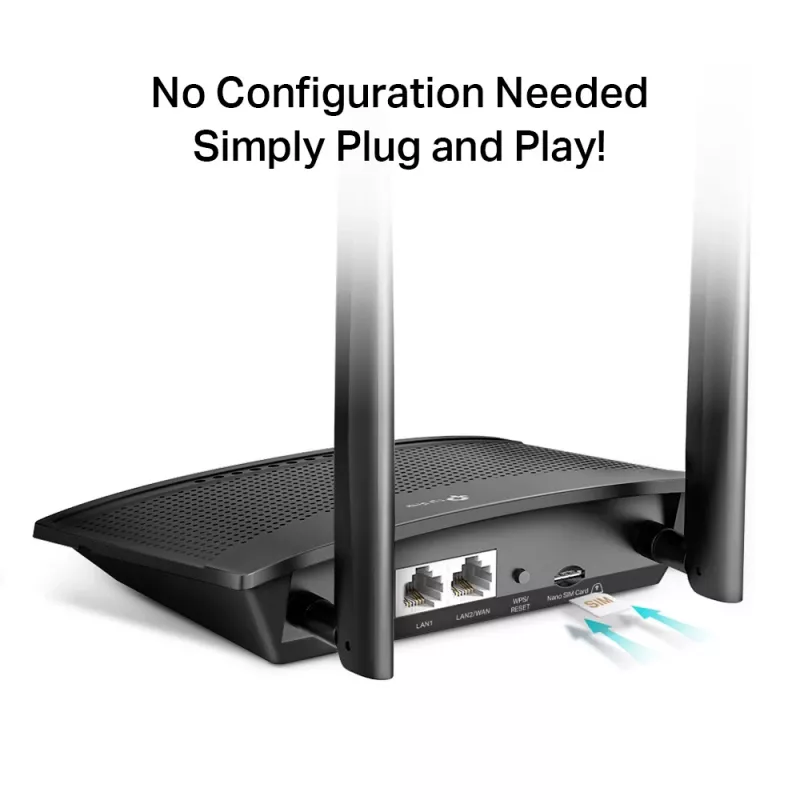 Router WLAN TP-Link TL-MR100 Fast Ethernet single-band (2,4 GHz) 4G nero