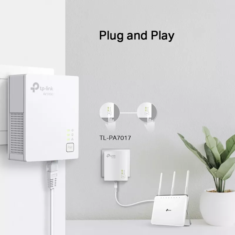TP-Link TL-PA7017 KIT adattatore di rete PowerLine 1000 Mbit/s Ethernet LAN bianco 2 pezzi
