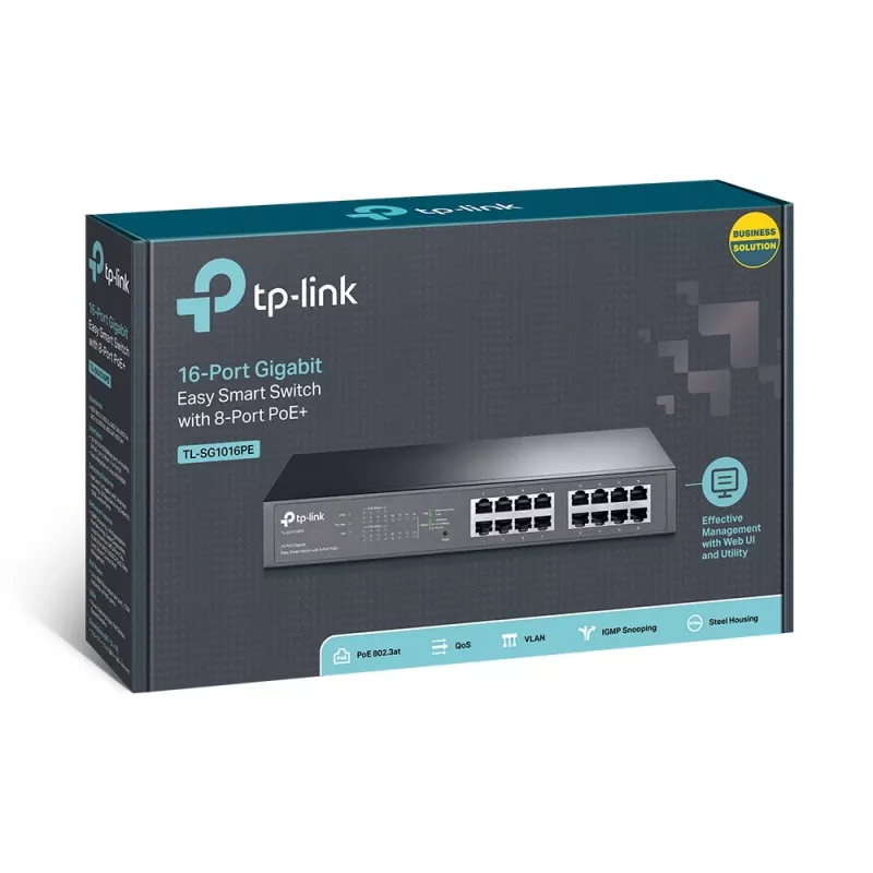 Switch gestito TP-Link TL-SG1016PE 16 porte Gigabit con 8 porte PoE+