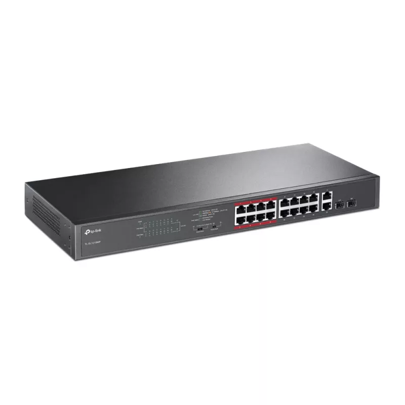 Switch PoE non gestito TP-Link 16 porte 10/100Mbps + 2 porte Gigabit