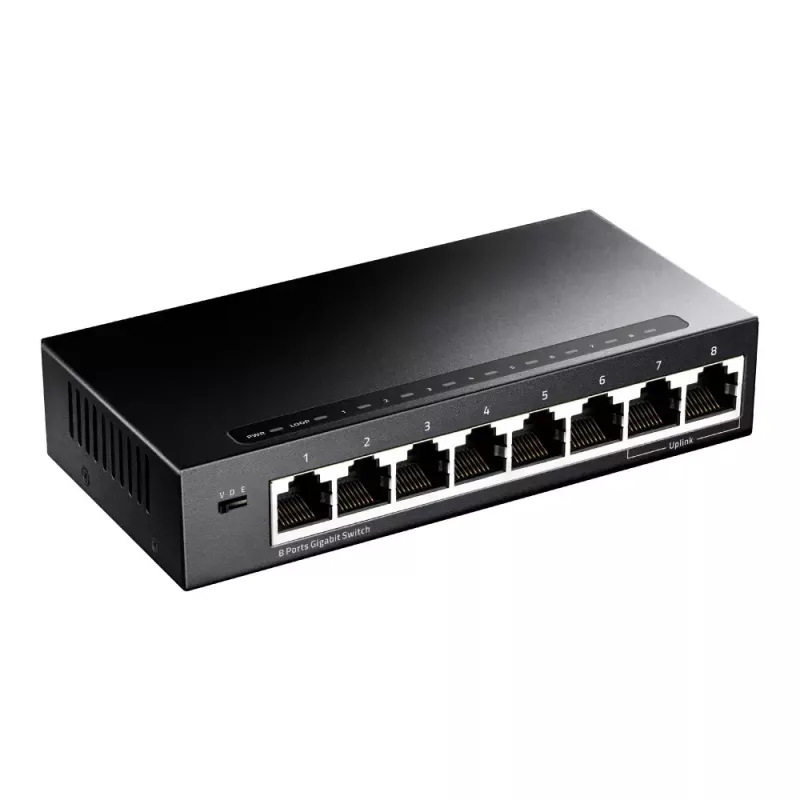 Switch di rete Cudy GS108 — 8 porte Gigabit Ethernet (10/100/1000), nero, capacità di switching 16 Gbit/s