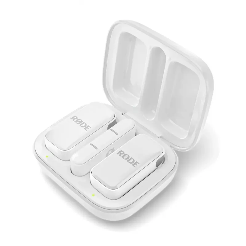 Microfono a clip RØDE Wireless Micro — lavalier USB wireless, 20–20000 Hz, 24 Bit, portata 100 m, bianco