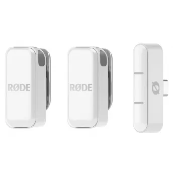 Microfono a clip RØDE Wireless Micro — lavalier USB wireless, 20–20000 Hz, 24 Bit, portata 100 m, bianco