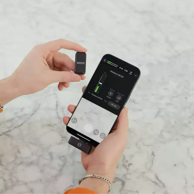 Sistema microfonico wireless Rode Wireless Micro Lightning – omnidirezionale, 48 kHz/24 Bit, batteria 7 h, portata 100 m, bianco