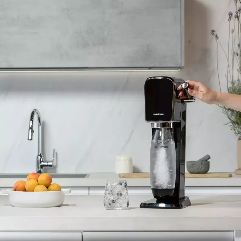 SodaStream ART nero Steel gasatore acqua 1L carbonatore 60L