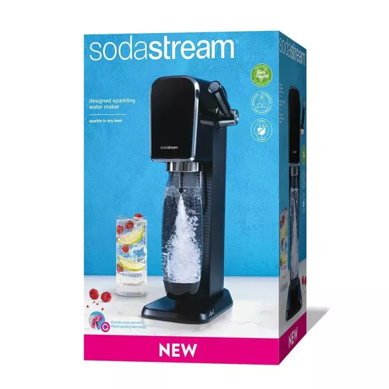 SodaStream ART nero Steel gasatore acqua 1L carbonatore 60L