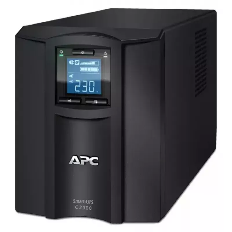 APC Smart-UPS C, Line Interactive, 2000VA, Tower, 230V, 6x uscite IEC C13+1x IEC C19, comunicazione USB e seriale, AVR, LCD grafico