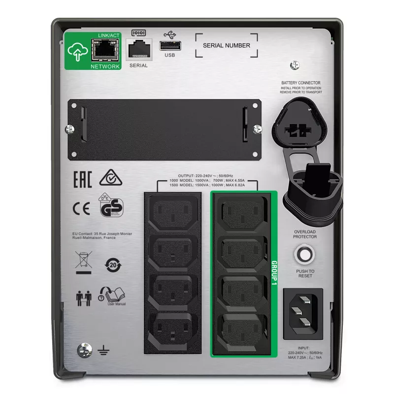APC Smart-UPS SMT1000IC – 8x C13, USB, SmartConnect, 1000VA, Line-Interactive, 1 kVA, 700 W, sinusoidale, 151 V, 302 V