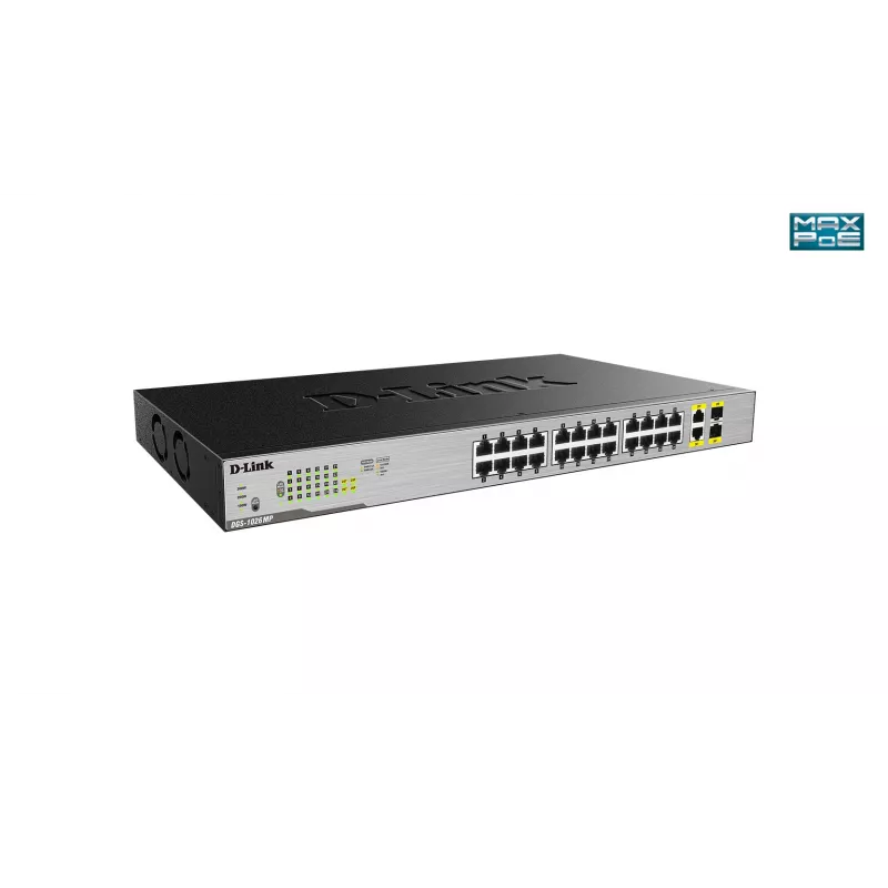 Switch D-Link 24 porte desktop Gigabit unmanaged PoE con 2 porte combo 100/1000Mbps
