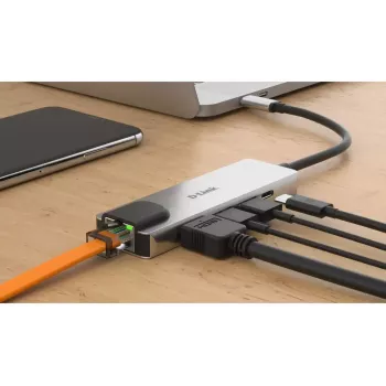 Hub USB-C 5-in-1 D-Link con HDMI/Ethernet e Power Delivery