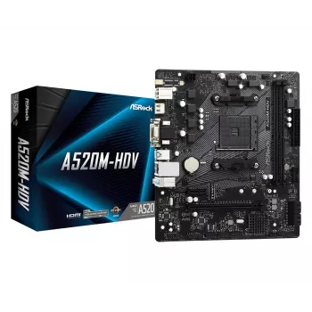 Scheda madre ASRock A520M-HDV AM4 AMD A520 2 X DDR4 USB 3.2 SATA 3 audio HD 7.1ch mATX