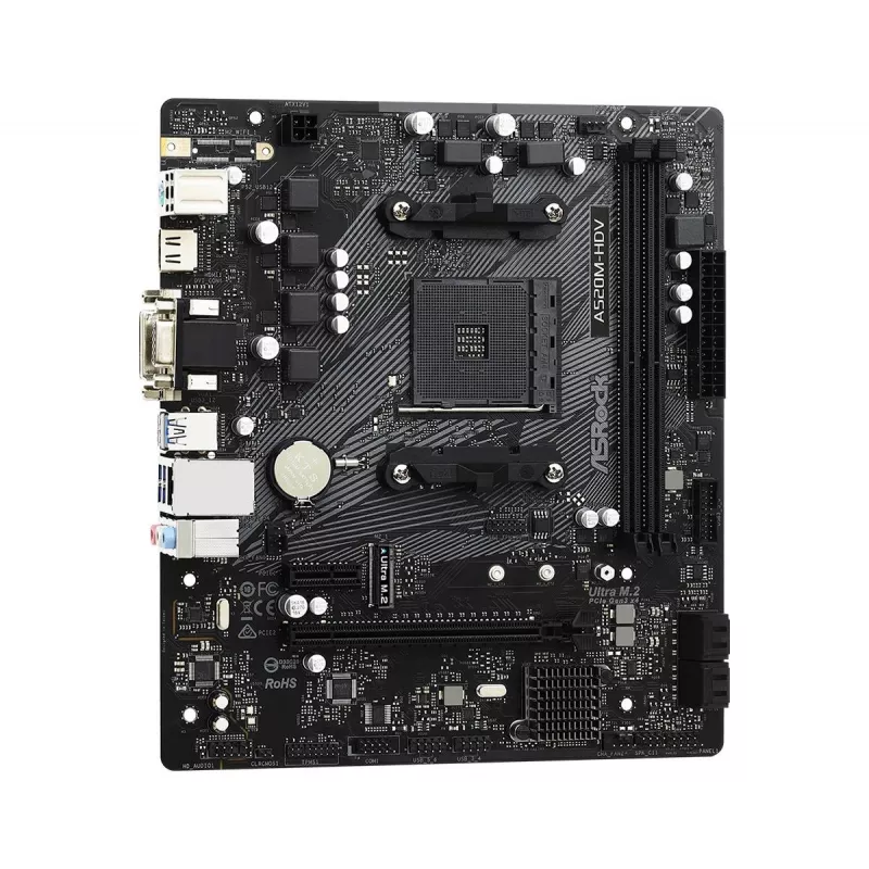 Scheda madre ASRock A520M-HDV AM4 AMD A520 2 X DDR4 USB 3.2 SATA 3 audio HD 7.1ch mATX