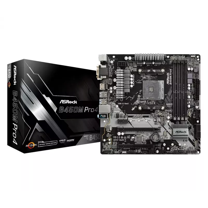 Scheda madre ASRock B450M PRO4 AMD B450 socket AM4 micro ATX